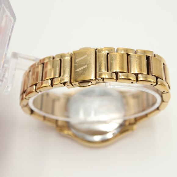 Armani Exchange Womens Black Gold Tone Quilted Dial 36mm Watch  w New Battery - Picture 11 of 12